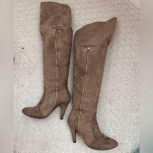 Gray suede over the knee boots size 6